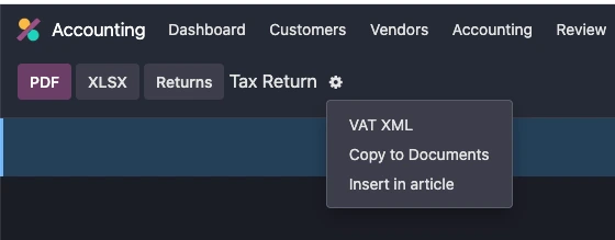 VAT XML for TFA